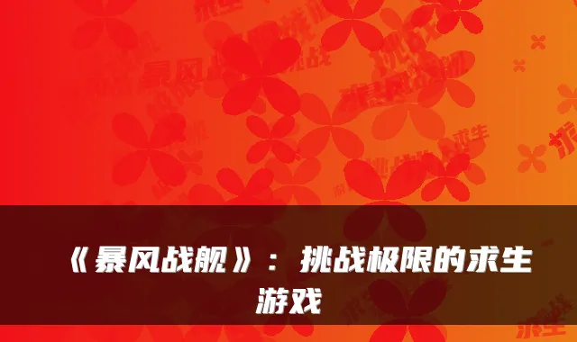 《暴风战舰》：挑战极限的求生游戏