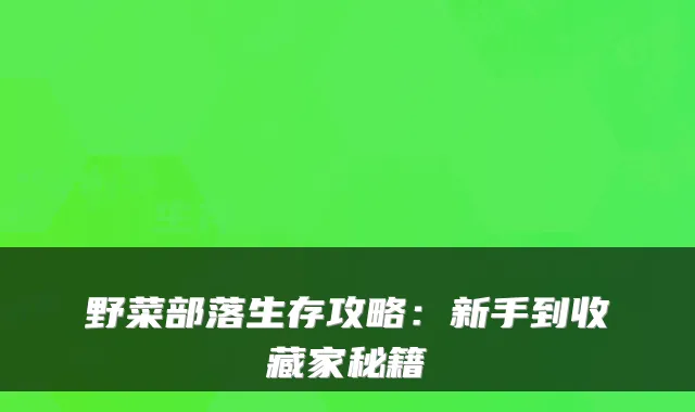野菜部落生存攻略:新手到收藏家秘籍