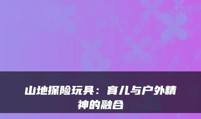 山地探险玩具：育儿与户外精神的融合