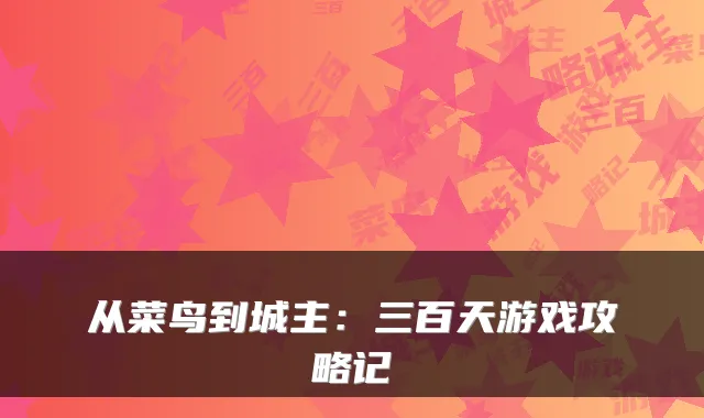 从菜鸟到城主：三百天游戏攻略记