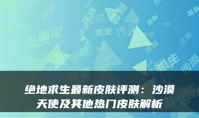 绝地求生最新皮肤评测：沙漠天使及其他热门皮肤解析