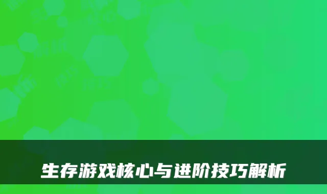 生存游戏核心与进阶技巧解析