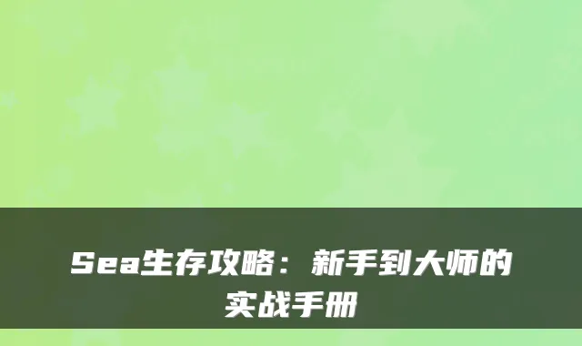Sea生存攻略:新手到大师的实战手册