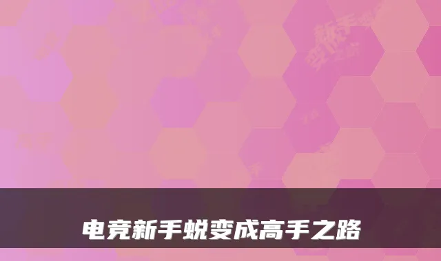 电竞新手蜕变成高手之路