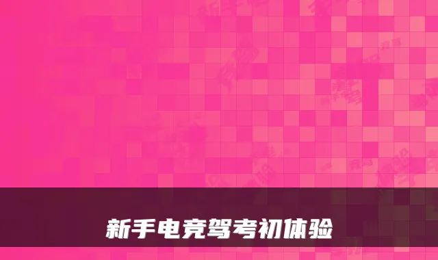 新手电竞驾考初体验