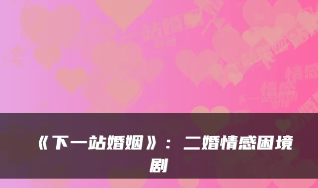 《下一站婚姻》：二婚情感困境剧