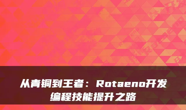 从青铜到王者：Rotaeno开发编程技能提升之路