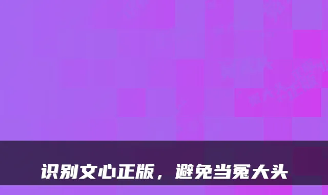 识别文心正版，避免当冤大头