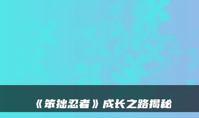 《笨拙忍者》成长之路揭秘