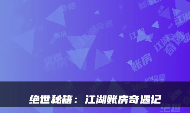 绝世秘籍：江湖账房奇遇记