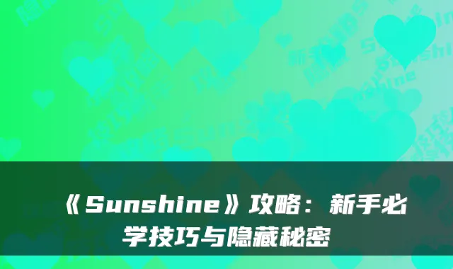 《Sunshine》攻略：新手必学技巧与隐藏秘密