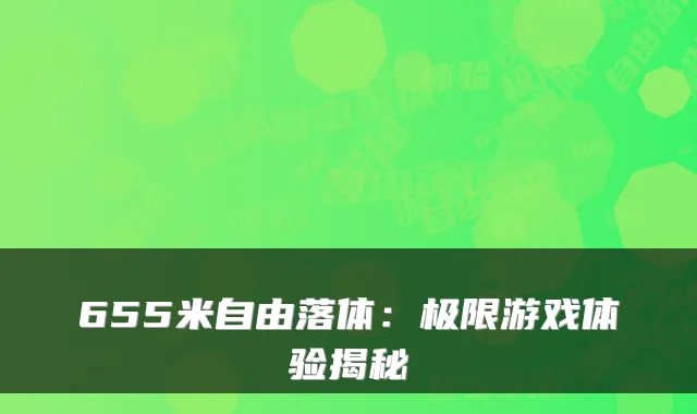 655米自由落体:极限游戏体验揭秘