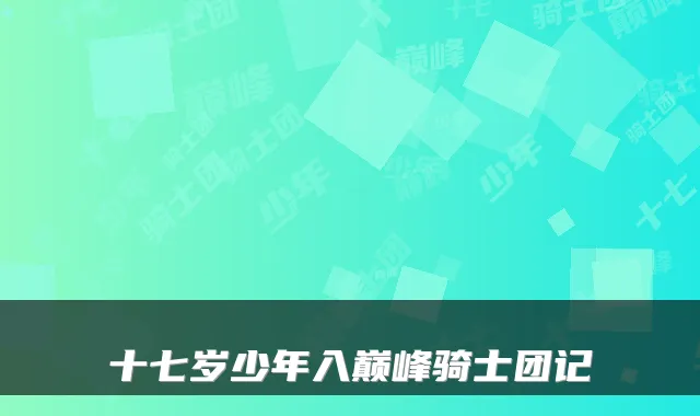 十七岁少年入巅峰骑士团记