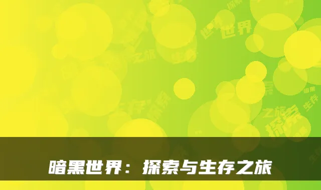 暗黑世界：探索与生存之旅