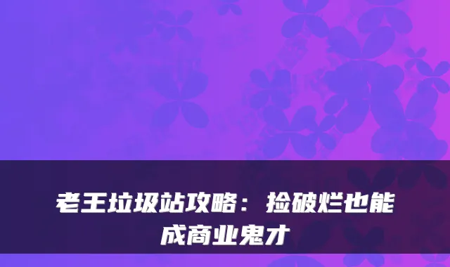 老王垃圾站攻略：捡破烂也能成商业鬼才