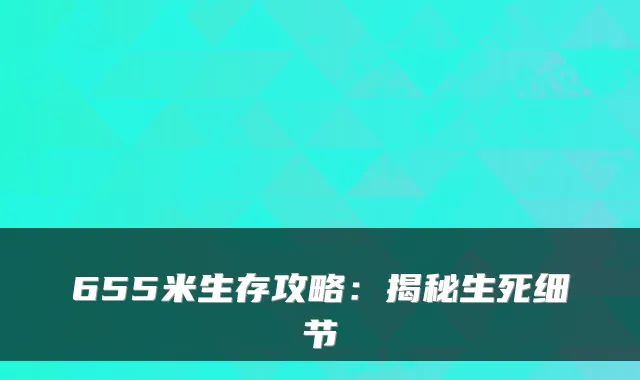655米生存攻略：揭秘生死细节