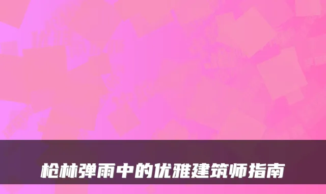 枪林弹雨中的优雅建筑师指南