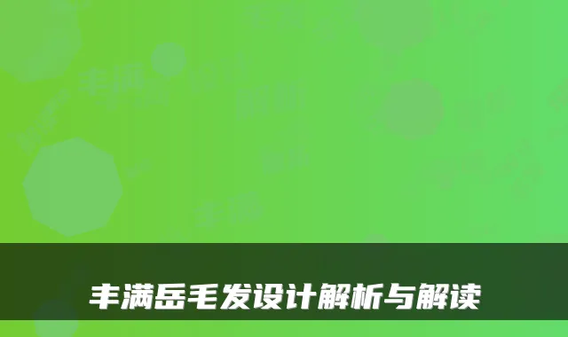 丰满岳毛发设计解析与解读