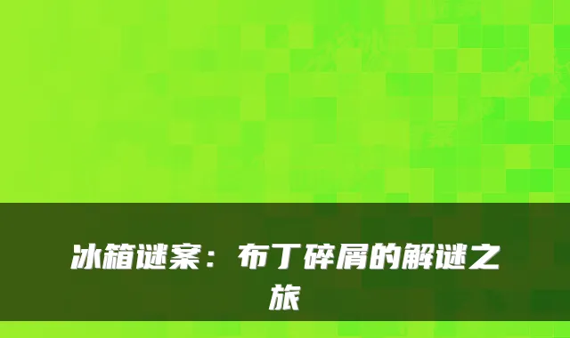 冰箱谜案：布丁碎屑的解谜之旅