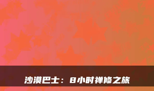 沙漠巴士：8小时禅修之旅