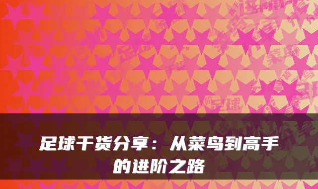 足球干货分享:从菜鸟到高手的进阶之路