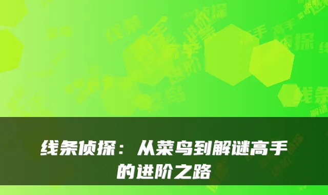 线条侦探:从菜鸟到解谜高手的进阶之路