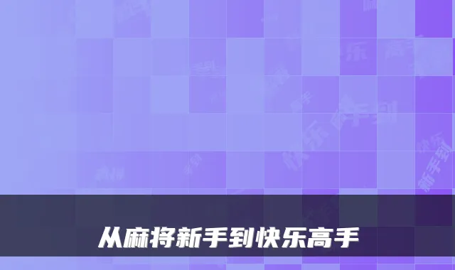 从麻将新手到快乐高手