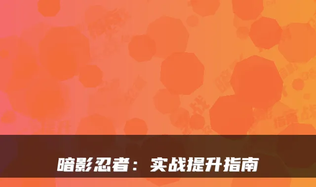 暗影忍者：实战提升指南