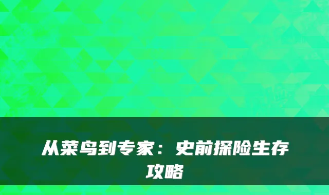 从菜鸟到专家：史前探险生存攻略