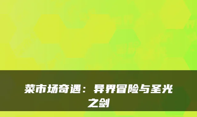 菜市场奇遇：异界冒险与圣光之剑