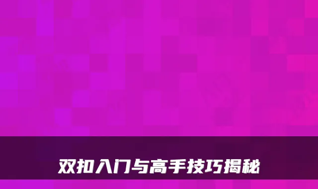 双扣入门与高手技巧揭秘
