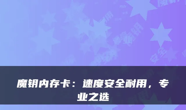 魔钥内存卡：速度安全耐用，专业之选