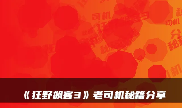 《狂野飙客3》老司机秘籍分享