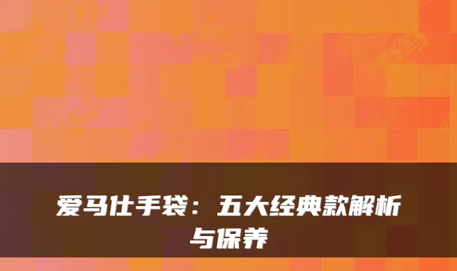 爱马仕手袋：五大经典款解析与保养