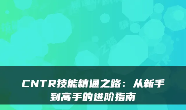 CNTR技能精通之路：从新手到高手的进阶指南