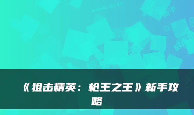 《狙击精英：枪王之王》新手攻略