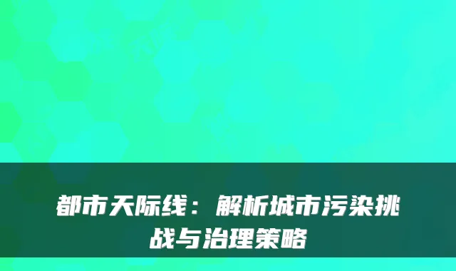 都市天际线：解析城市污染挑战与治理策略