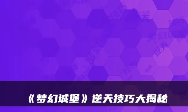 《梦幻城堡》逆天技巧大揭秘