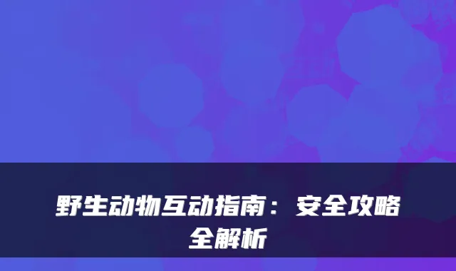野生动物互动指南：安全攻略全解析
