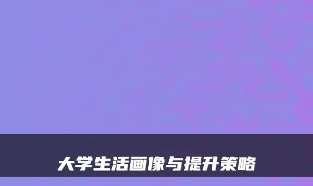 大学生活画像与提升策略