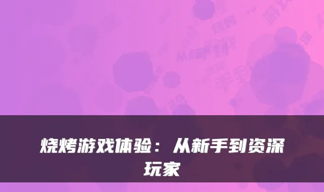 烧烤游戏体验：从新手到资深玩家