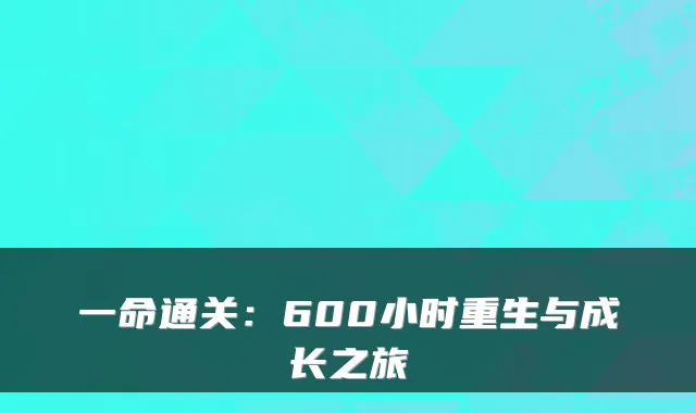 一命通关：600小时重生与成长之旅