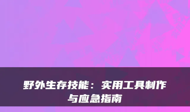 野外生存技能：实用工具制作与应急指南