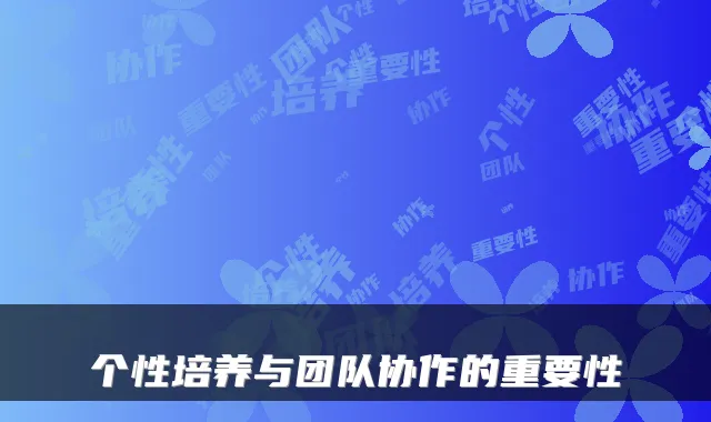 个性培养与团队协作的重要性
