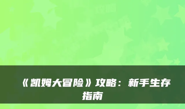 《凯姆大冒险》攻略：新手生存指南