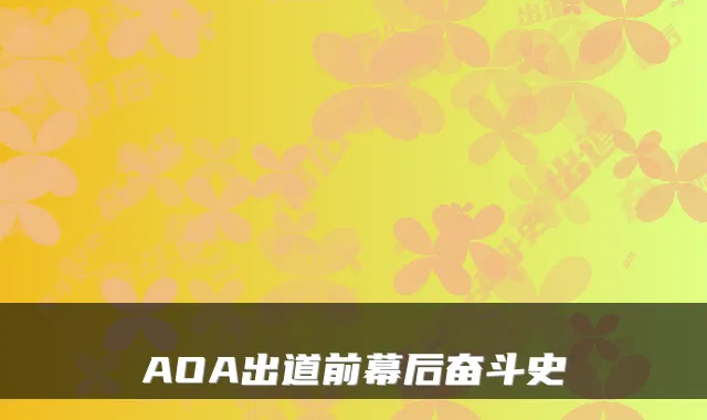 AOA出道前幕后奋斗史