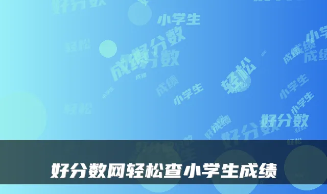 好分数网轻松查小学生成绩