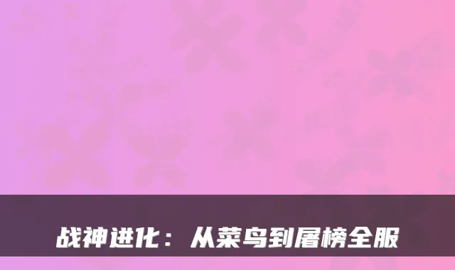 战神进化:从菜鸟到屠榜全服