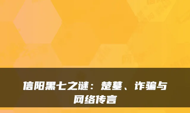 信阳黑七之谜：楚墓、诈骗与网络传言