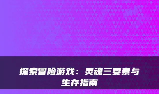 探索冒险游戏：灵魂三要素与生存指南